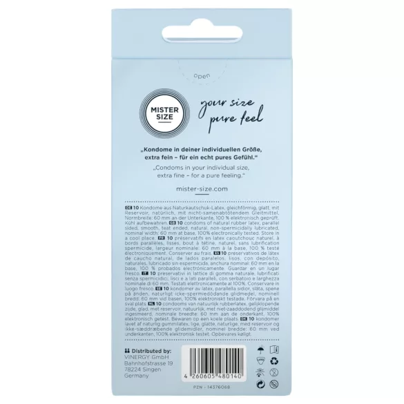 Mister Size tynne kondomer - 60mm (10 stk)