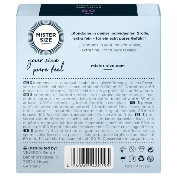 Mister Size ultra-tynn kondom - 69mm (3stk)