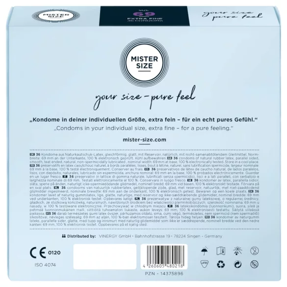 Mister Size tynne kondomer - 69mm (36 stk)