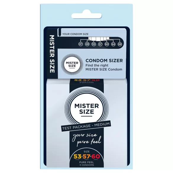 Mister Size Kondom Testpakke med Penismåler - 3 stk