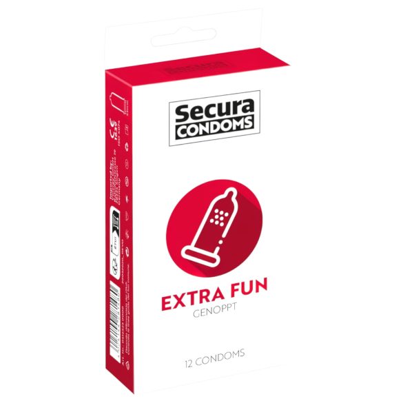 Secura Extra Fun - prikket kondom - 53mm (12 stk)