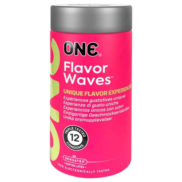 ONE Flavor Waves - smaksatt kondom - assortert (12 stk)