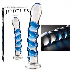 Icicles No. 5 - spiral glassdildo (gjennomsiktig-blå)