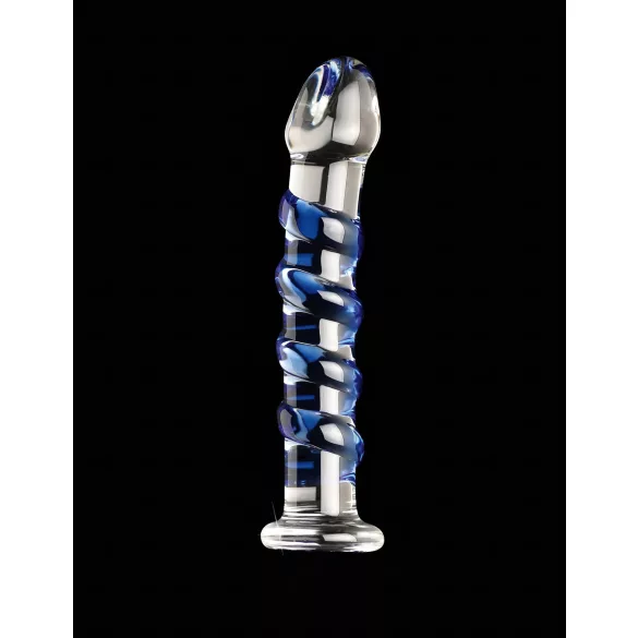 Icicles No. 5 - spiral glassdildo (gjennomsiktig-blå)