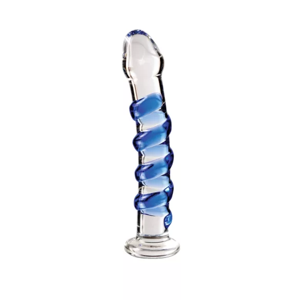 Icicles No. 5 - spiral glassdildo (gjennomsiktig-blå)