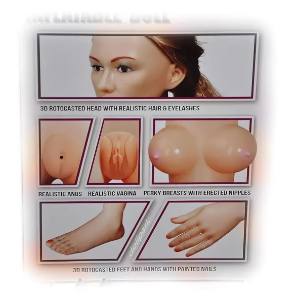 Antonya Vidra - oppblåsbar kvinne med halvveis hevet ben