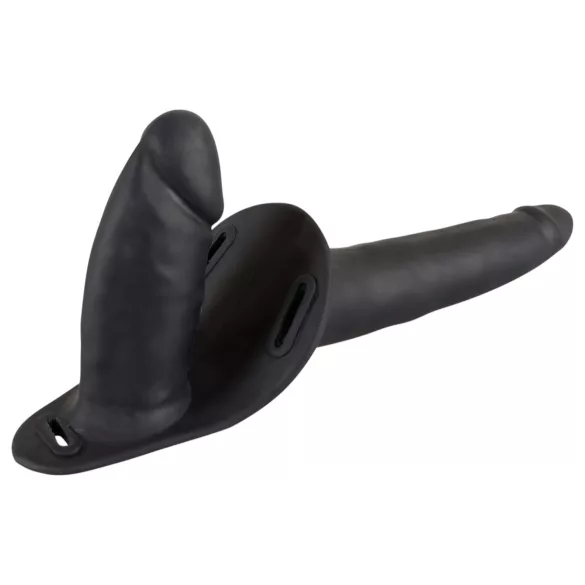 You2Toys - påsettbar, silikon dildo-duo (svart)