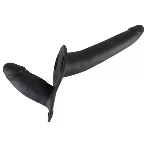 You2Toys - påsettbar, silikon dildo-duo (svart)