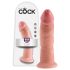 King Cock 9 - naturtro dildo med sugekopp (23 cm) - naturfarge