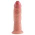 King Cock 9 - naturtro dildo med sugekopp (23 cm) - naturfarge