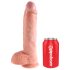 King Cock 10 med baller stor dildo (25 cm) - naturlig