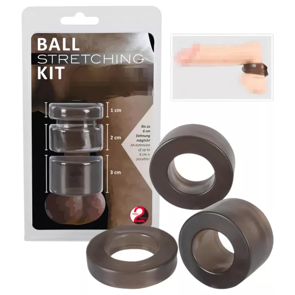You2Toys - Ball - penisring og stretch-sett - (grå)