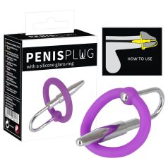   Here’s a marketing-friendly, culturally suitable Norwegian translation within 80 characters:

Penisplugg – silikon glansring med konet dilator (lilla-sølv)