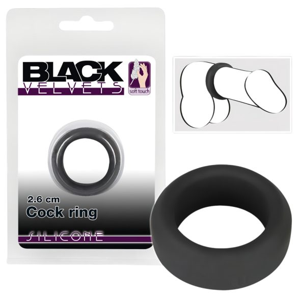 Black Velvet - tykk penisring (2,6 cm) - svart