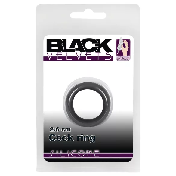 Black Velvet - tykk penisring (2,6 cm) - svart