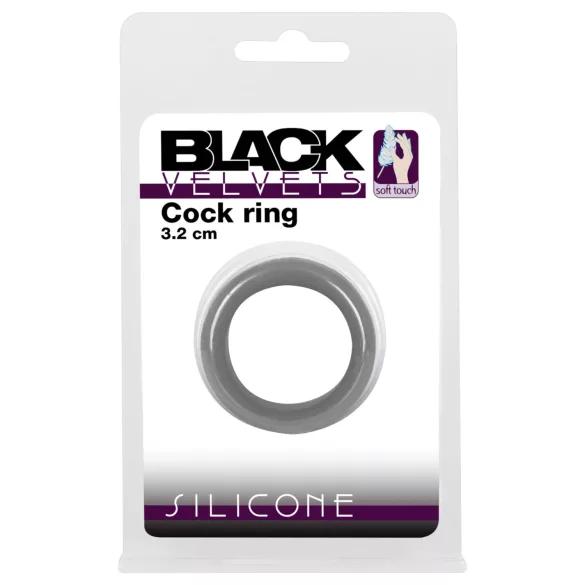Black Velvet - tykk vegger penisring (3,2cm) - svart