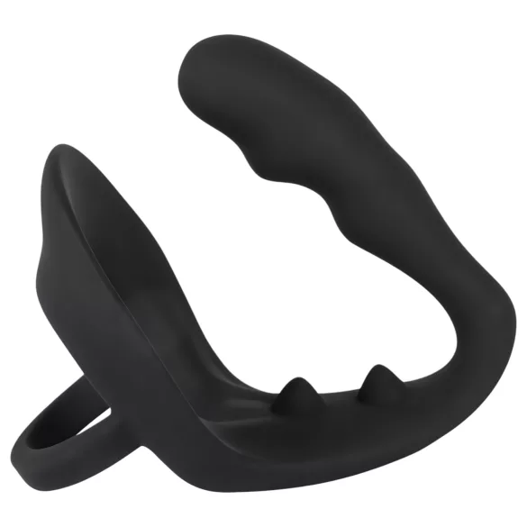 Svart Fløyel - penis- & ballering analdildo (sort)