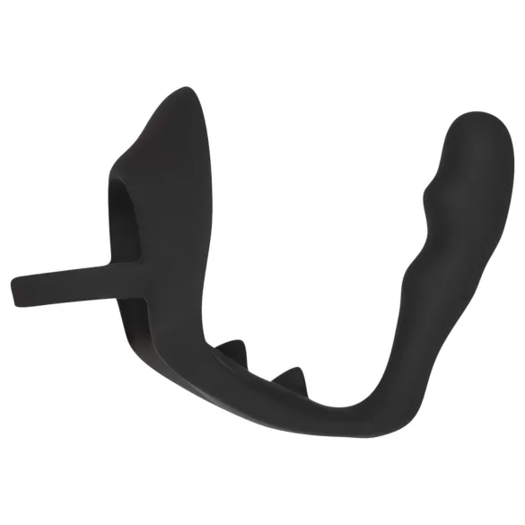 Svart Fløyel - penis- & ballering analdildo (sort)