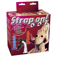 You2Toys - Fargerikt strap-on dildo-sett!