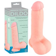  Medisinsk - rett medisinsk silikon dildo (20 cm) - naturfarge