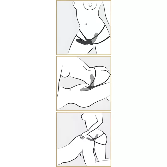 Festbar dobbel vibrator (svart) - Fetisj