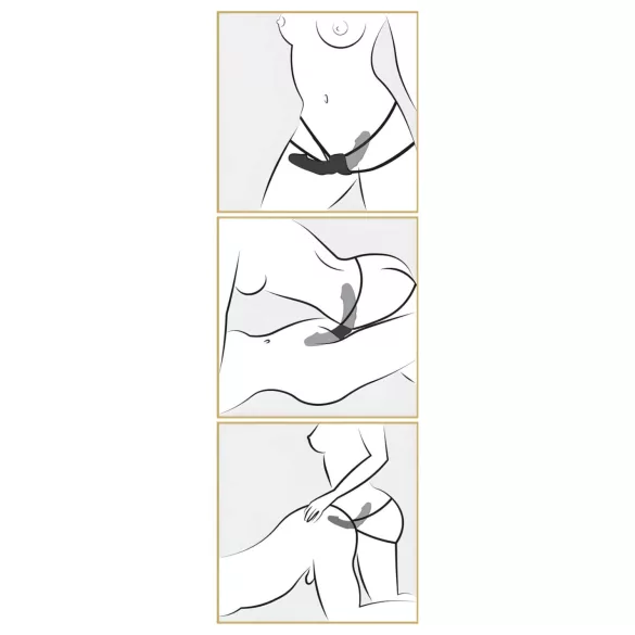 Pipedream - Dobbel strap-on-vibrator (svart) - Fetish