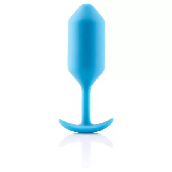 b-Vibe Snug Plug 3 - dobbel kulebuttplugg (180 g, blå)