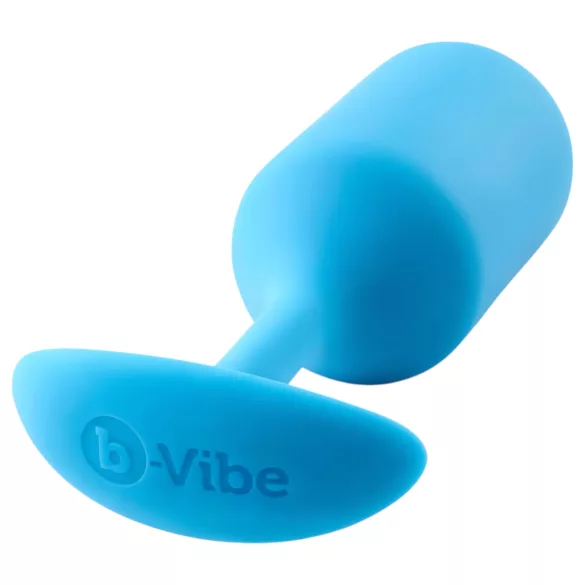 b-Vibe Snug Plug 3 - dobbel kulebuttplugg (180 g, blå)