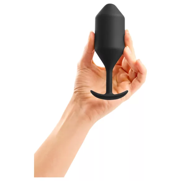 b-Vibe Snug Plug 4 - dobbel kule-analplugg (257 g, svart)