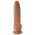 King Cock 9 med baller dildo (23 cm) - brun