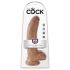King Cock 9 med baller dildo (23 cm) - brun