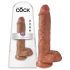 King Cock 10 realistisk dildo med pung (25 cm) - brun