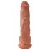 King Cock 10 realistisk dildo med pung (25 cm) - brun