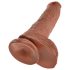 King Cock 10 realistisk dildo med pung (25 cm) - brun