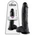 King Cock 10 tommers dildo med testikler (25 cm) - svart