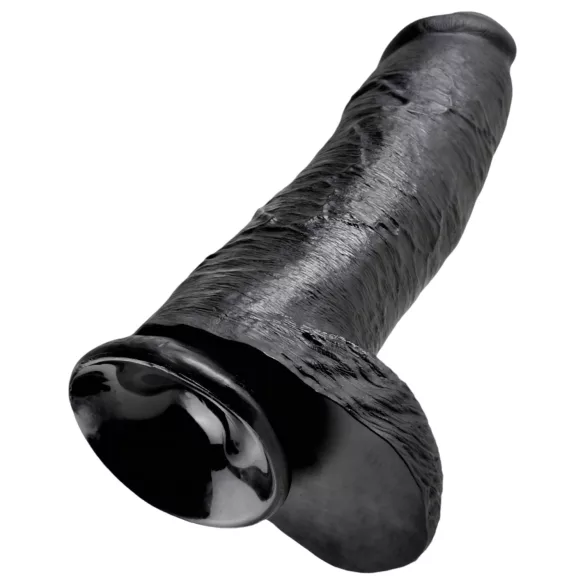 King Cock 12 - Stor Dildo med Testikler (30 cm) - Svart