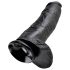 King Cock 12 - Stor Dildo med Testikler (30 cm) - Svart