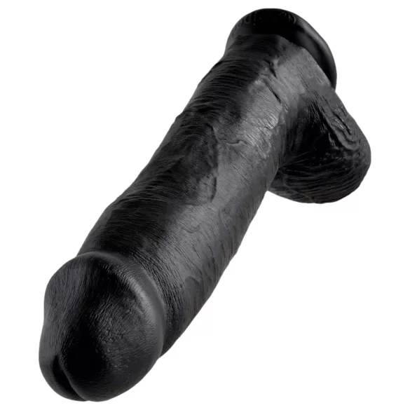 King Cock 12 - Stor Dildo med Testikler (30 cm) - Svart