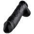 King Cock 12 - Stor Dildo med Testikler (30 cm) - Svart