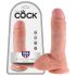 King Cock 8 med baller dildo (20 cm) - natur