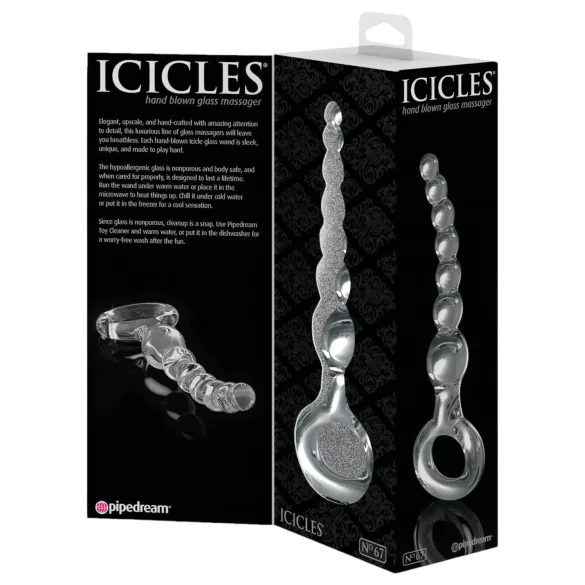 Icicles Nr. 67 - kuleformet glass dildo (gjennomsiktig)