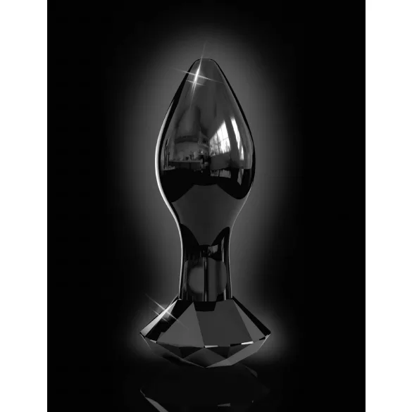 Icicles No. 78 - Konisk Glass Analplugg (Svart)