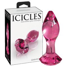 Icicles No. 79 - Rosa konisk glass analplugg