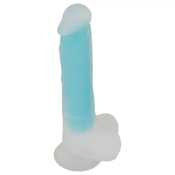 You2Toys Glow in the Dark - sugekopp, selvlysende dildo (blå)