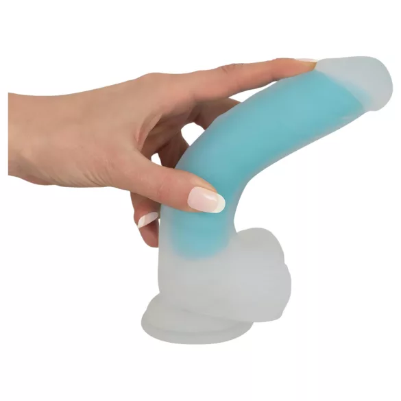 You2Toys Glow in the Dark - sugekopp, selvlysende dildo (blå)