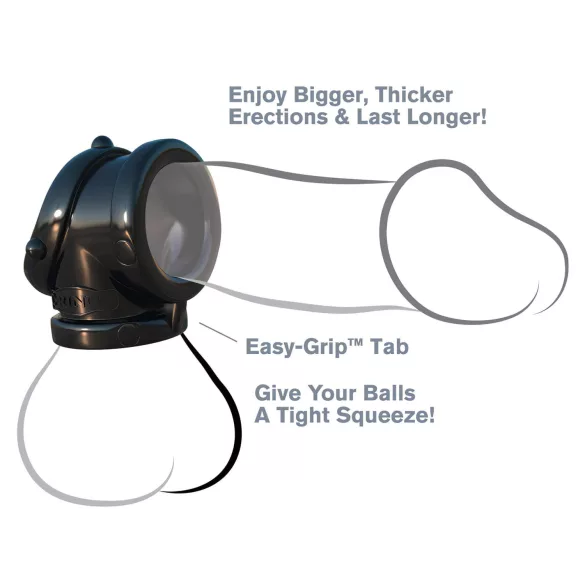 Fantasy Rock Hard - penisring og testikkelstrekkring (svart)