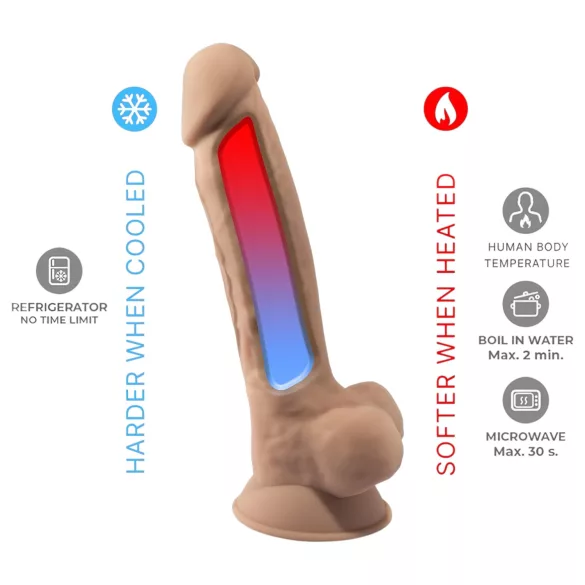 Silexd 7 - sugekopp dildo - 17,5 cm (natur)