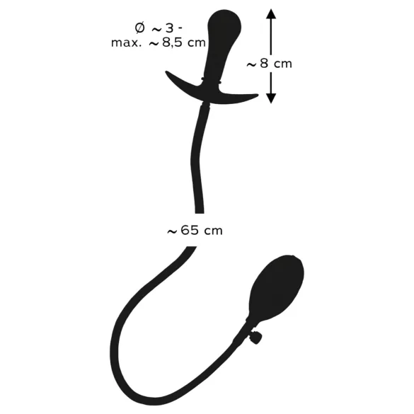You2Toys - Kuleformet, oppblåsbar analplugg (svart)