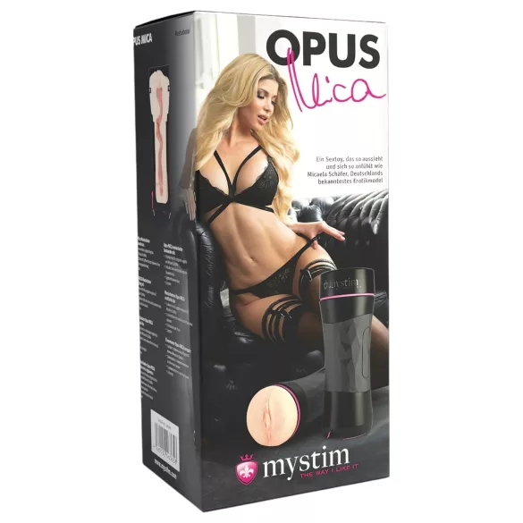 mystim OPUS Mica - naturtro onanihylster (natur-svart)