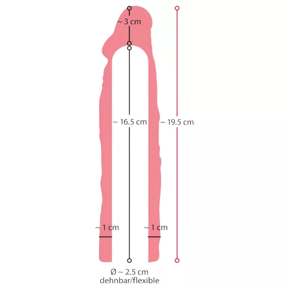 Nature Skin - penisforlengende og -fortykkende hylse (19,5 cm)